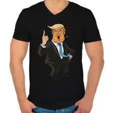 PRINTFASHION Donald Trump - Férfi V-nyakú póló - Fekete férfi póló