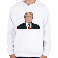 PRINTFASHION Donald Trump - Gyerek kapucnis pulóver - Fehér gyerek pulóver, kardigán