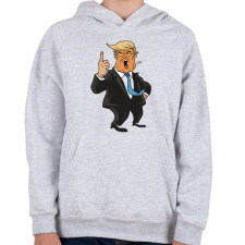 PRINTFASHION Donald Trump - Gyerek kapucnis pulóver - Sport szürke gyerek pulóver, kardigán