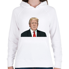 PRINTFASHION Donald Trump - Női kapucnis pulóver - Fehér