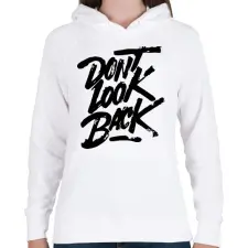 PRINTFASHION dont look back - Női kapucnis pulóver - Fehér női pulóver, kardigán