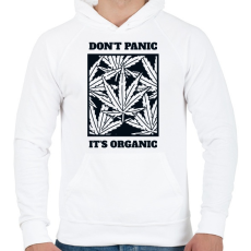 PRINTFASHION Dont Panic- Organic! - Férfi kapucnis pulóver - Fehér