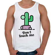 PRINTFASHION DONT TOUCH ME - Férfi atléta - Fehér atléta, trikó