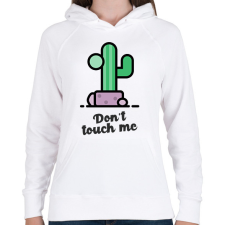 PRINTFASHION DONT TOUCH ME - Női kapucnis pulóver - Fehér női pulóver, kardigán