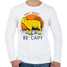 PRINTFASHION Dont worry be capy - Férfi hosszú ujjú póló - Fehér