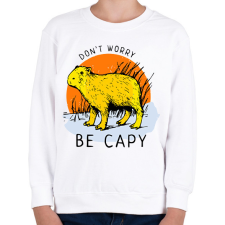 PRINTFASHION Dont worry be capy - Gyerek pulóver - Fehér gyerek pulóver, kardigán