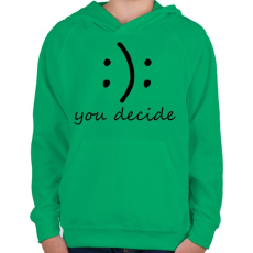 PRINTFASHION Döntés - Gyerek kapucnis pulóver - Zöld