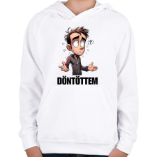 PRINTFASHION Döntöttem - Vicces mém karikatúra - Gyerek kapucnis pulóver - Fehér gyerek pulóver, kardigán