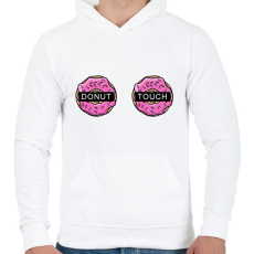 PRINTFASHION Donut Touch - Férfi kapucnis pulóver - Fehér