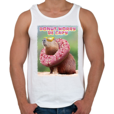 PRINTFASHION Donut worry be Capy - Férfi atléta - Fehér