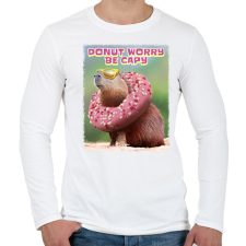 PRINTFASHION Donut worry be Capy - Férfi hosszú ujjú póló - Fehér férfi póló