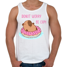 PRINTFASHION Donut worry be capy (rózsaszín) - Férfi atléta - Fehér atléta, trikó