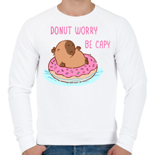 PRINTFASHION Donut worry be capy (rózsaszín) - Férfi pulóver - Fehér férfi pulóver, kardigán