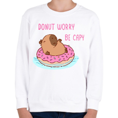 PRINTFASHION Donut worry be capy (rózsaszín) - Gyerek pulóver - Fehér