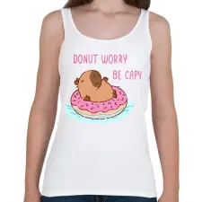 PRINTFASHION Donut worry be capy (rózsaszín) - Női atléta - Fehér női trikó