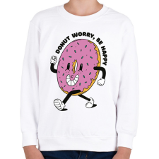 PRINTFASHION Donut worry be happy - Gyerek pulóver - Fehér gyerek pulóver, kardigán