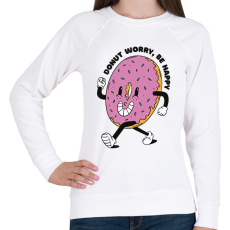 PRINTFASHION Donut worry be happy - Női pulóver - Fehér