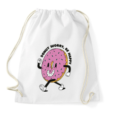 PRINTFASHION Donut worry be happy - Sportzsák, Tornazsák - Fehér tornazsák