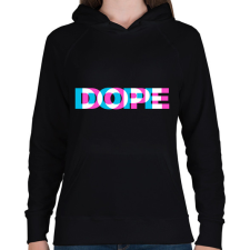 PRINTFASHION Dope - Női kapucnis pulóver - Fekete női pulóver, kardigán