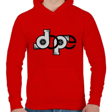 PRINTFASHION DOPE turbós logó - Férfi kapucnis pulóver - Piros férfi pulóver, kardigán