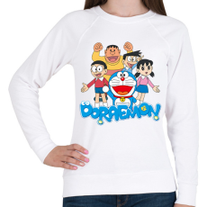 PRINTFASHION Doraemon - Női pulóver - Fehér
