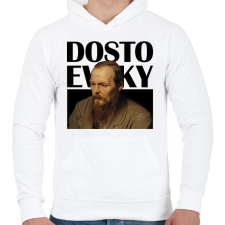 PRINTFASHION Dostoevsky - Önarckép - Férfi kapucnis pulóver - Fehér férfi pulóver, kardigán