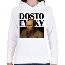 PRINTFASHION Dostoevsky - Önarckép - Női kapucnis pulóver - Fehér
