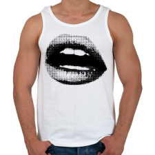 PRINTFASHION Dotted Lips - Férfi atléta - Fehér atléta, trikó