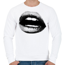 PRINTFASHION Dotted Lips - Férfi pulóver - Fehér férfi pulóver, kardigán