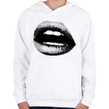 PRINTFASHION Dotted Lips - Gyerek kapucnis pulóver - Fehér gyerek pulóver, kardigán