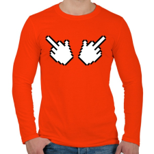 PRINTFASHION Double Fuck - Férfi hosszú ujjú póló - Narancs férfi póló