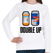 PRINTFASHION Double up - Női pulóver - Fehér női pulóver, kardigán