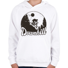 PRINTFASHION Downhill bringás - Gyerek kapucnis pulóver - Fehér gyerek pulóver, kardigán