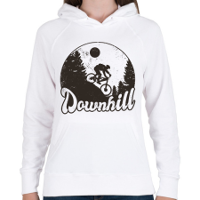 PRINTFASHION Downhill bringás - Női kapucnis pulóver - Fehér női pulóver, kardigán