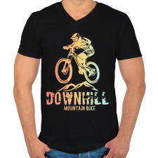 PRINTFASHION downhill - Férfi V-nyakú póló - Fekete férfi póló
