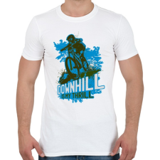 PRINTFASHION Downhill kék  - Férfi póló - Fehér férfi póló