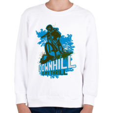 PRINTFASHION Downhill kék  - Gyerek pulóver - Fehér