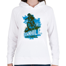 PRINTFASHION Downhill kék  - Női kapucnis pulóver - Fehér