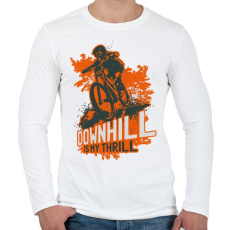 PRINTFASHION Downhill narancsszín - Férfi hosszú ujjú póló - Fehér