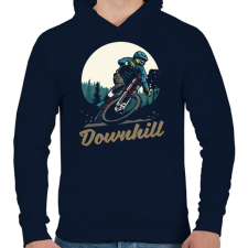 PRINTFASHION Downhill sötét alaphoz - Férfi kapucnis pulóver - Sötétkék férfi pulóver, kardigán