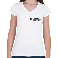 PRINTFASHION Dr.Acula - Dentist - Női V-nyakú póló - Fehér