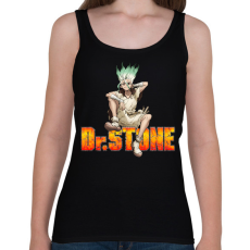 PRINTFASHION Dr. Stone - Senku - Női atléta - Fekete