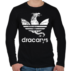 PRINTFASHION dracarys fehér - Férfi hosszú ujjú póló - Fekete