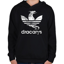 PRINTFASHION dracarys fehér - Gyerek kapucnis pulóver - Fekete gyerek pulóver, kardigán