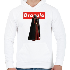 PRINTFASHION Dracula - Férfi kapucnis pulóver - Fehér