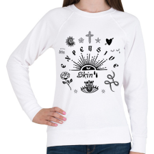 PRINTFASHION Drága bőr - Női pulóver - Fehér női pulóver, kardigán