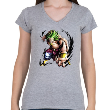 PRINTFASHION dragon ball broly - Női V-nyakú póló - Sport szürke női póló