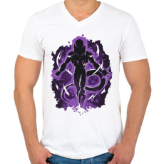 PRINTFASHION Dragon Ball - Dermesztő - Férfi V-nyakú póló - Fehér