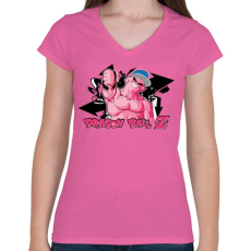 PRINTFASHION Dragon Ball DJ Buu - Női V-nyakú póló - Rózsaszín