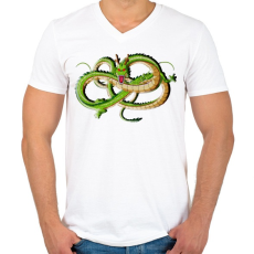 PRINTFASHION dragon ball - Férfi V-nyakú póló - Fehér